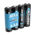 NiZN rechargeable batteries size AA / HR6 / 1,6 V / 2,5 Wh 4pcs shrink