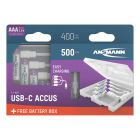 Li-Ion batteries AAA / HR03 type 500 (min. 400 mAh) 4pcs. cardboard box