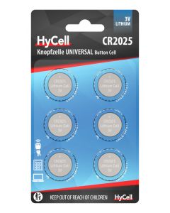 Lithium Coin cells CR2025 6pcs blister packaging