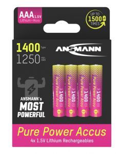 Pure Power Li-Ion battery AAA / HR03 type 1400 (min. 1250 mAh)