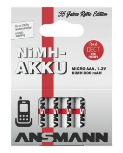 35th Anniversary Edition - Dect NiMH Rechargeable battery AAA / HR03 800 mAh maxE 4 pcs.