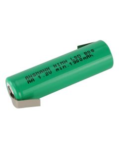 NiMH Rechargeable battery AA / HR6 / type 2100 (min. 1900 mAh) maxE with solder tail